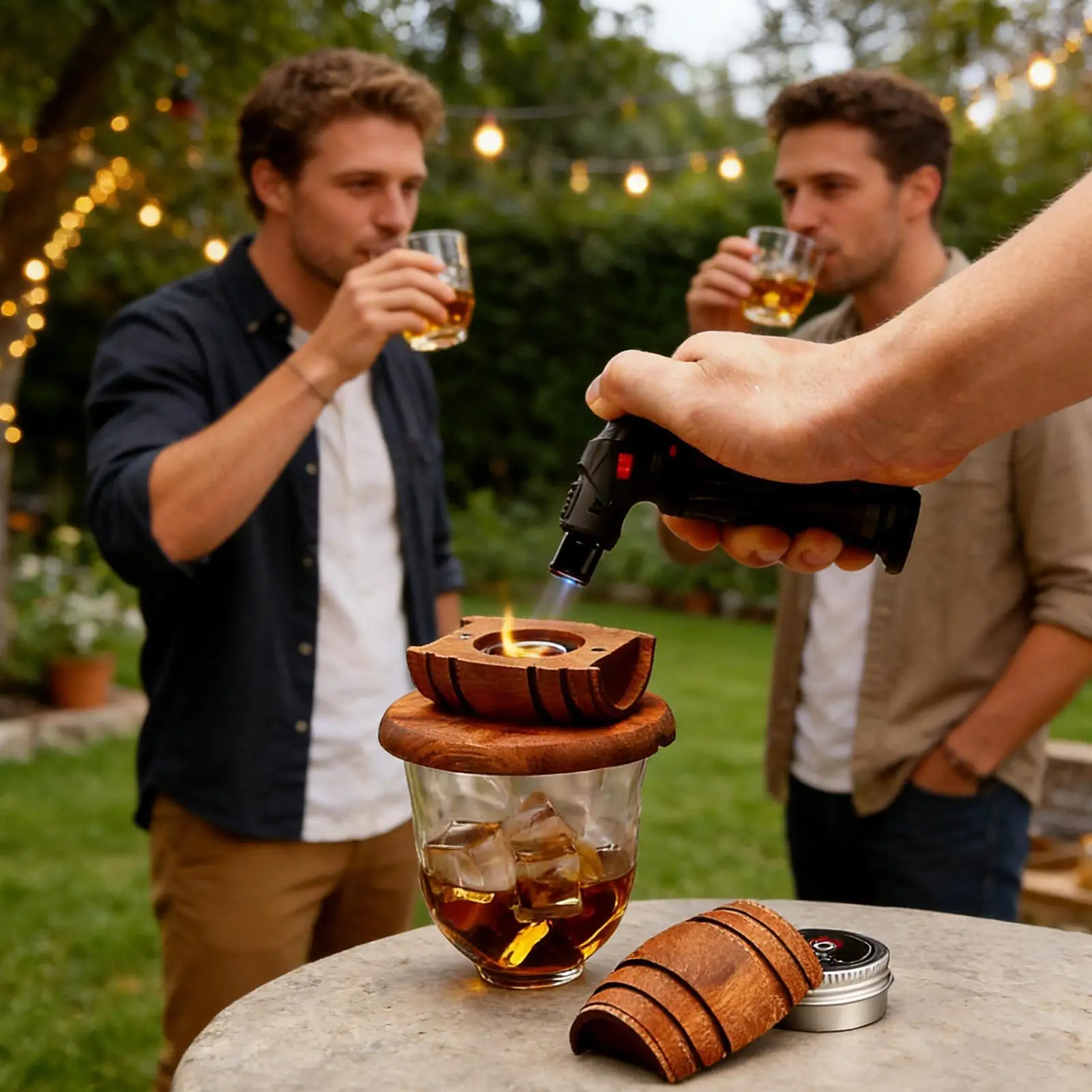 Whiskey Smoker Kit Classic Cocktail Infuser Set with Wood Chips Smoker for Bourbon Whiskey Gifts Birthday Present Family Friends