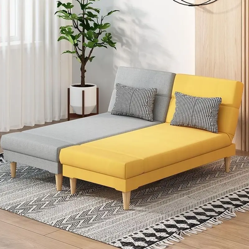 Balcony fabric sofa bed, chaise longue, single splicing widened bed