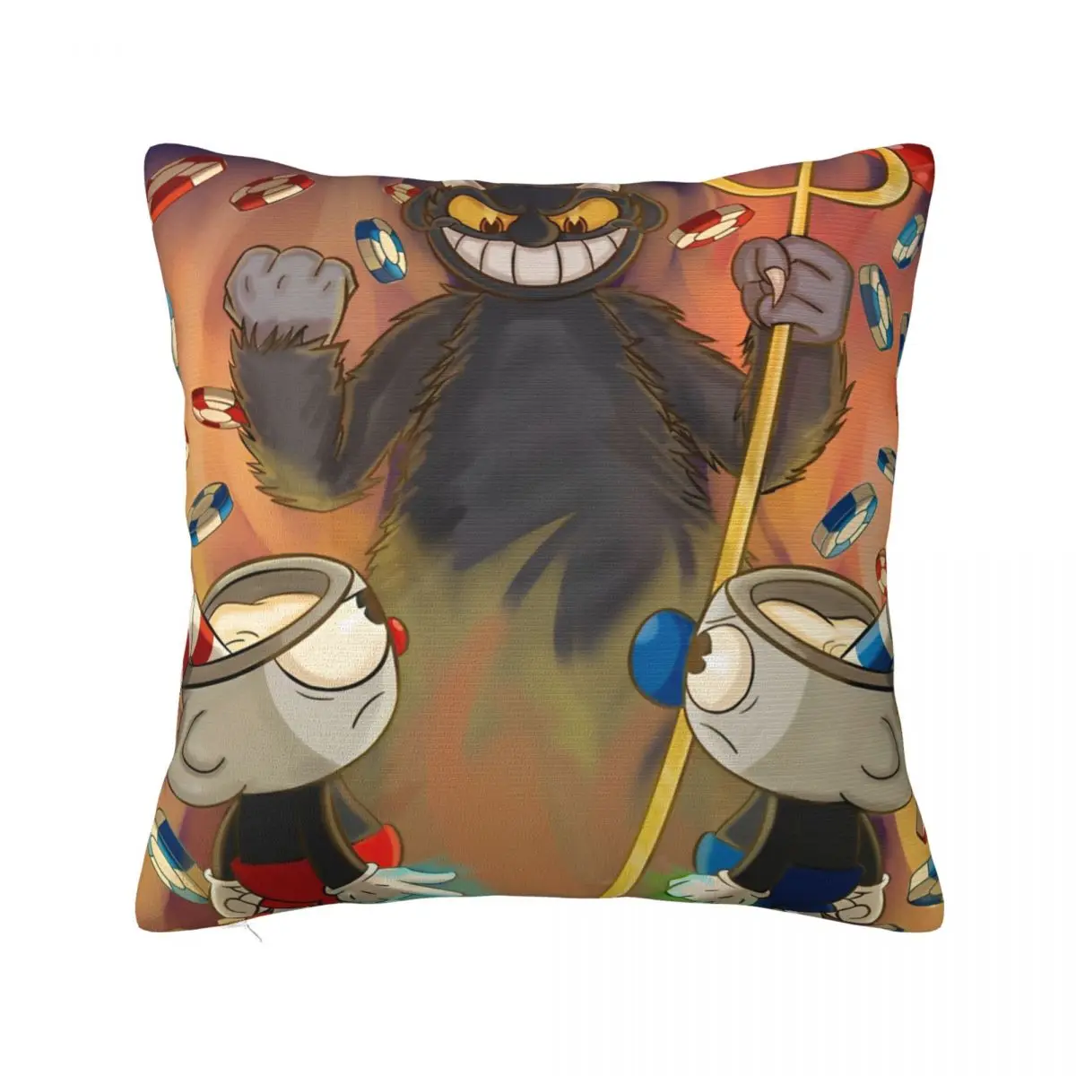 Cartoon Cuphead And Mugman Game Pillowcase Soft Polyester Cushion Cover Decoration Pillow Case Cover Bedroom Zippered 40X40cm