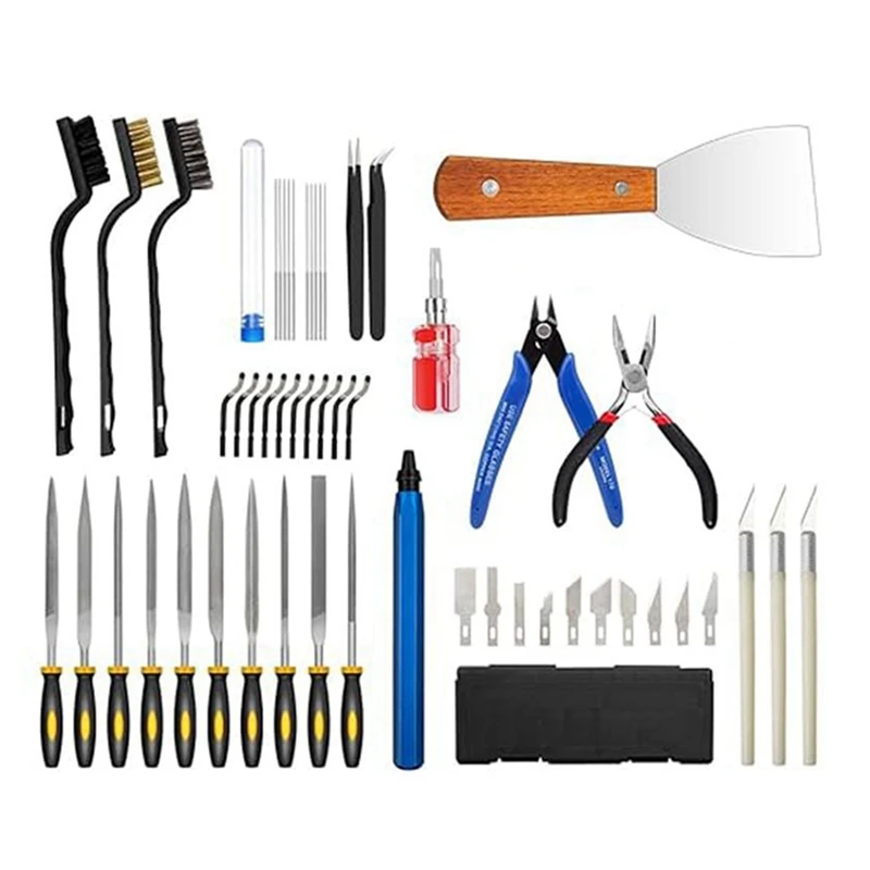 

GW-54Pcs Инструменты и аксессуары для полировки 3D-печати, инструменты для 3D-принтеров для очистки, резки, снятия заусенцев и отделки