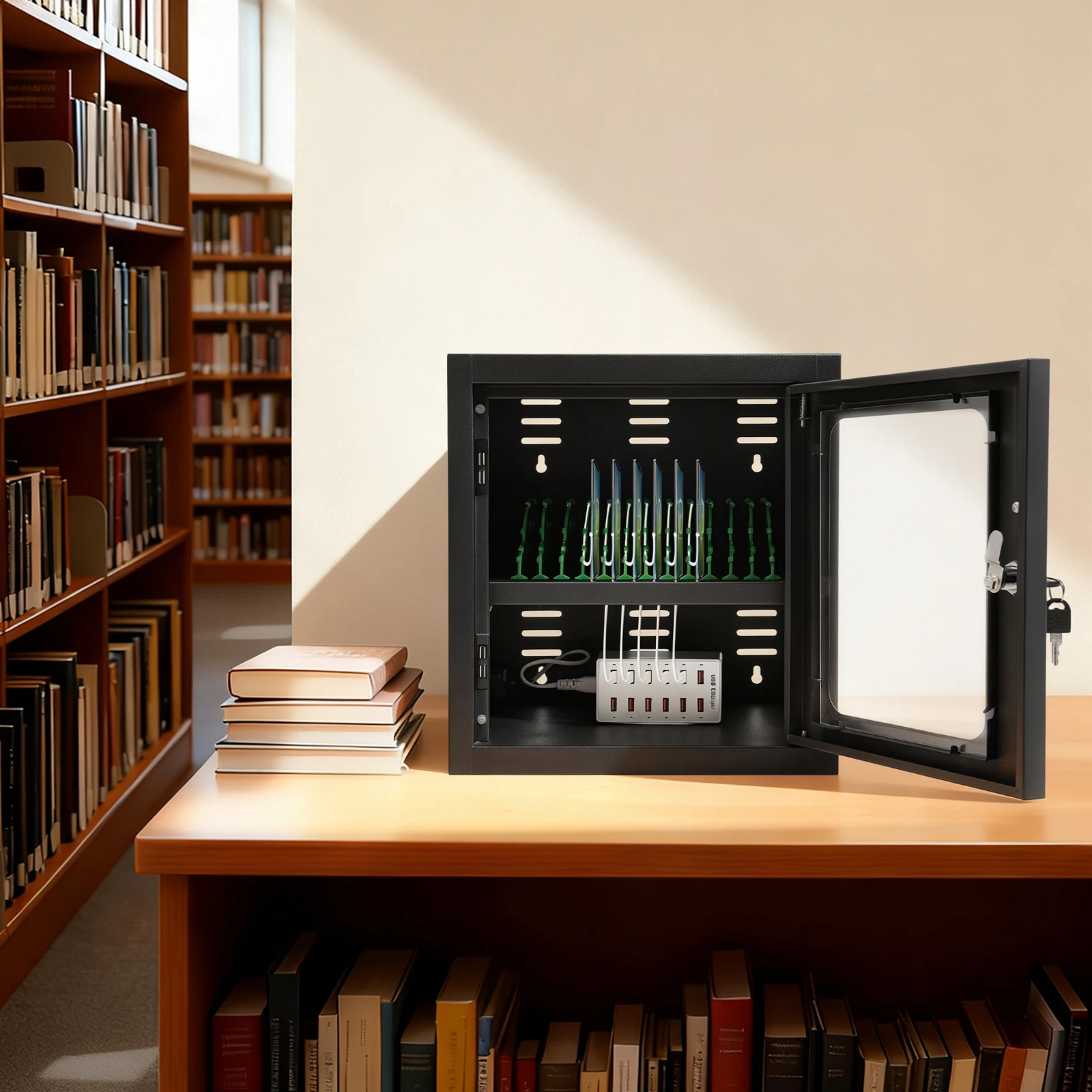 

12-Unit Charging Cabinet for Phones Locking and Charging Phone Storage Box Cell Phone Charging Box for Classrooms Schools Office