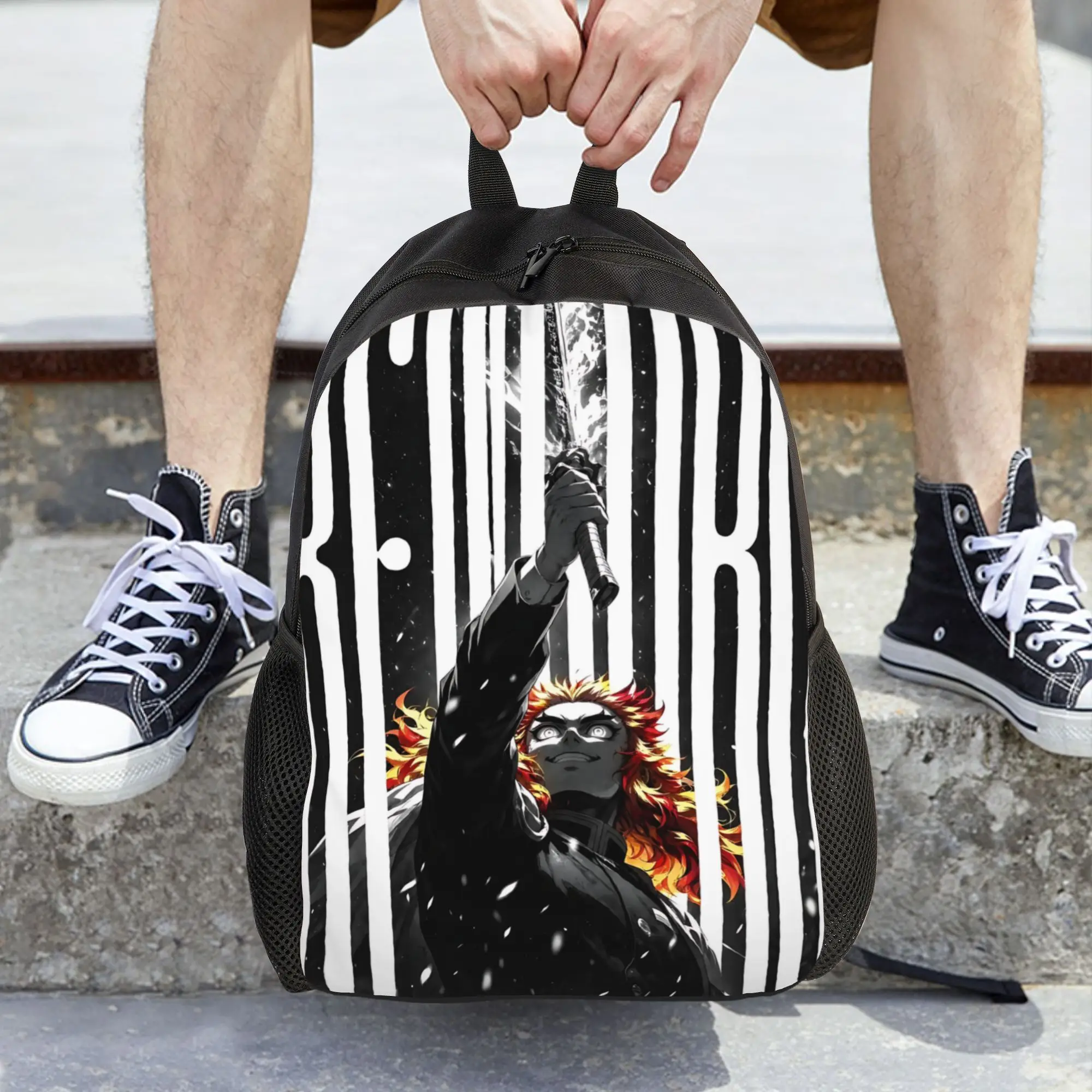 Fashion Halloween Demon Slayer Backpacks Its Bag  mochila Journey Zipper Closure Rucksack
