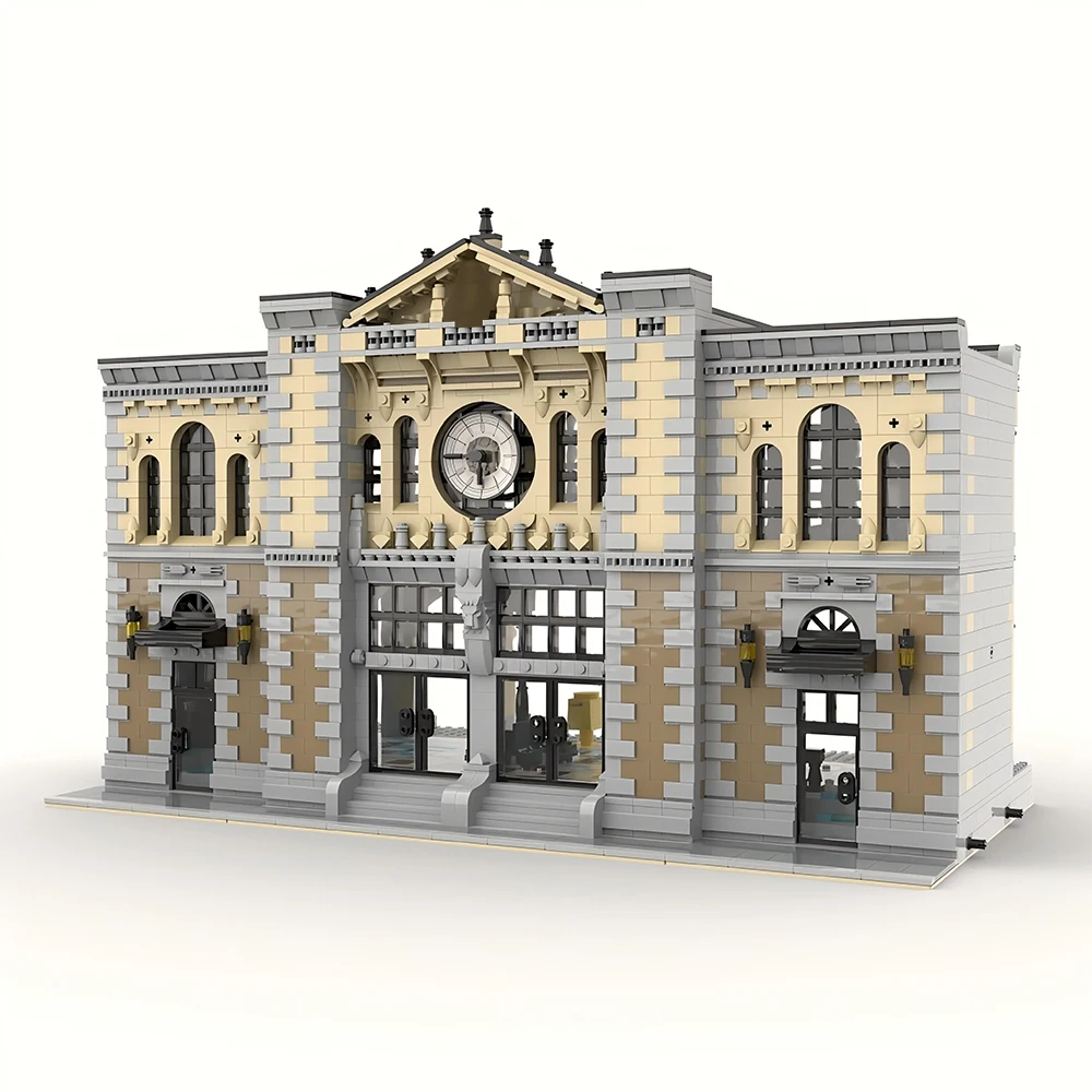 

New MOC-85866 Urban Modular Central Railway Station Building Blocks 4236PCS Adult Birthday Gifts Children Christmas Toy Gifts