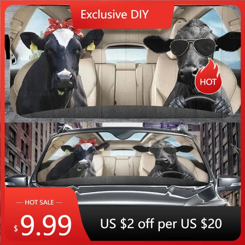 

Cattle Couple Car Sunshade, Funny Cattle Car Sunshade, Cattle Cute Car Sunshade, Gift For Him, Gift For Dad, Car Decor ZPT312108