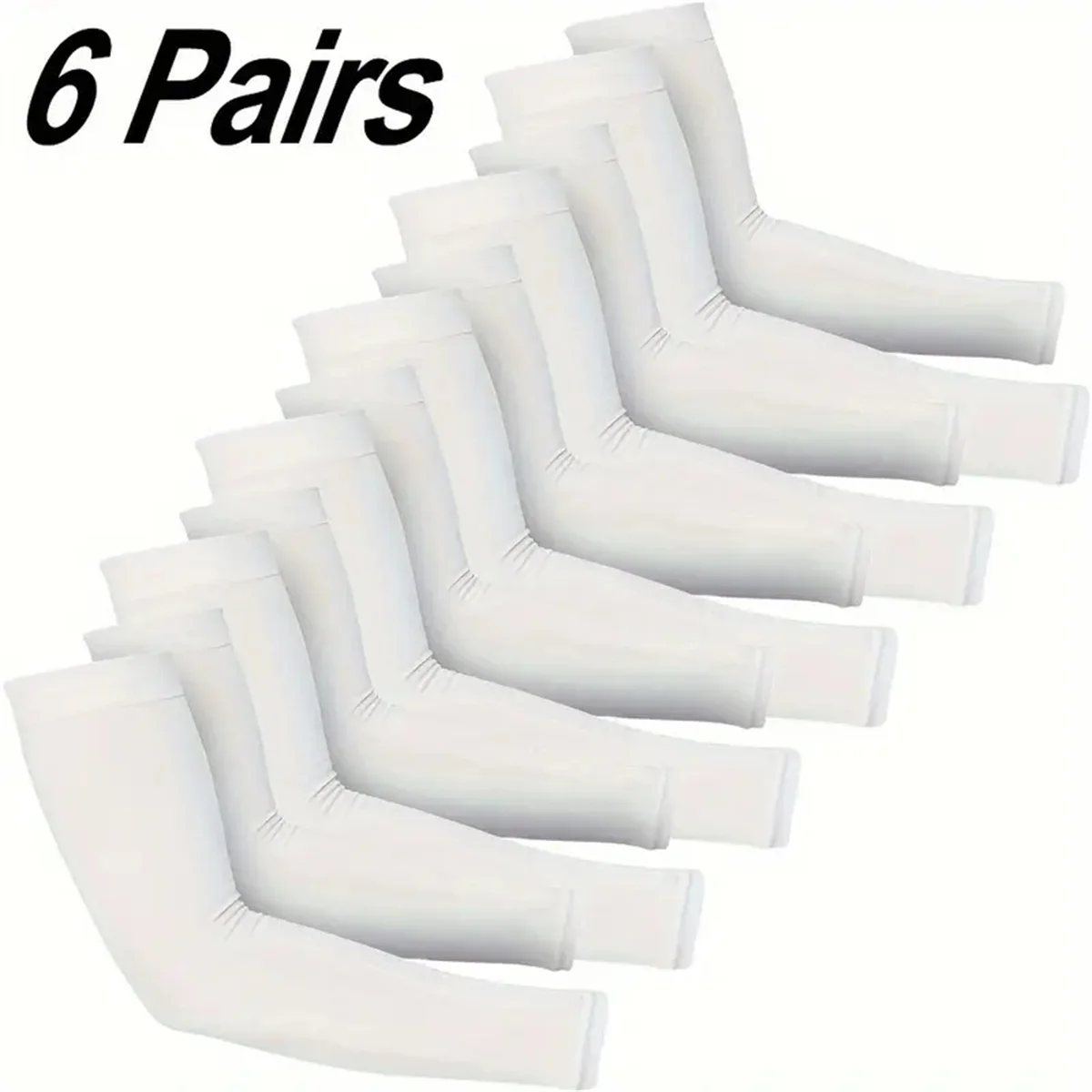 6 Pairs of Unisex Cooling Compression Arm Sleeves - Breathable, Moisture Wicking Arm Sleeves for Both Men and Women