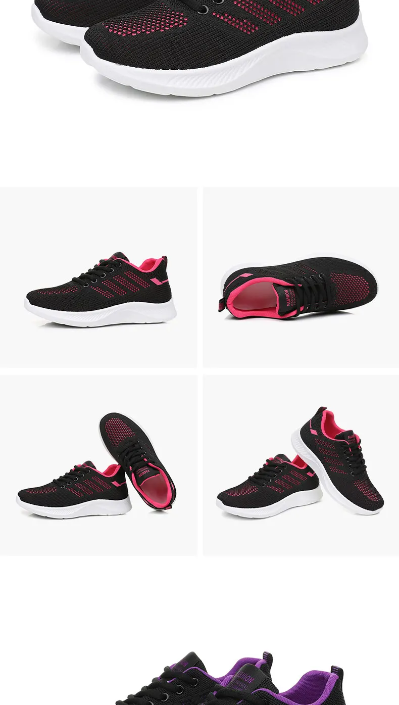 Atmungsaktive Sportschuhe aus Mesh für Damen, leichte und bequeme Sportschuhe mit weicher Sohle, Damen-Schnürschuhe für Freizeitaktivitäten und zum Laufen. – Detail 16
