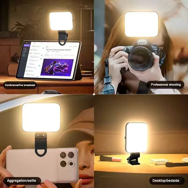 Mini Magnetic Phone Selfie RGB Lights 1800mAh Rechargeable Rotatable 3 Color Modes Adjustable Brightness Photography Fill Light