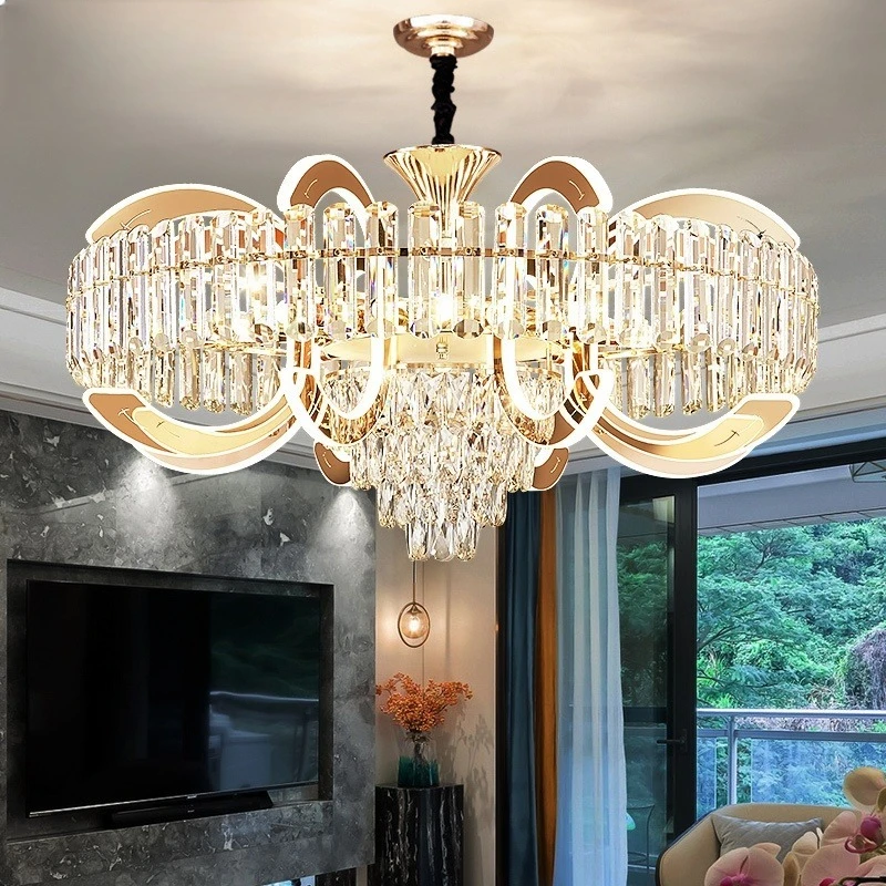 

Light luxury Headlights Crystal Chandelier New High-End Villa Restaurant French Style Chandelier Hall Main Lighting Fixtures
