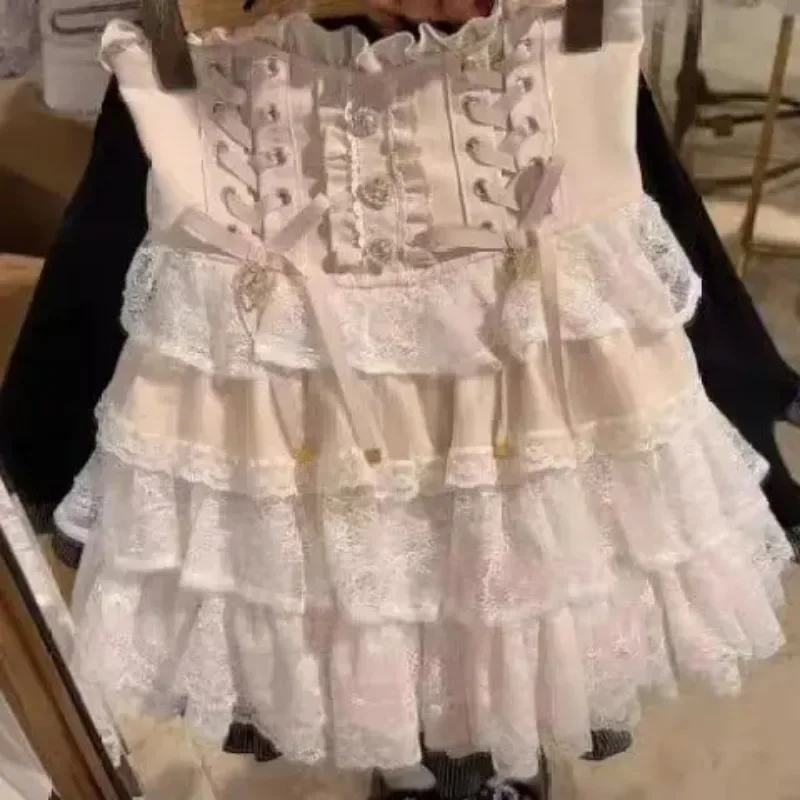 الصيف اليابانية الحلو لوليتا القوطية تنورة صغيرة المرأة أنيقة الدانتيل ضمادة حفلة كعكة التنانير الإناث القوطية Y2k مشبك معدني تنورة