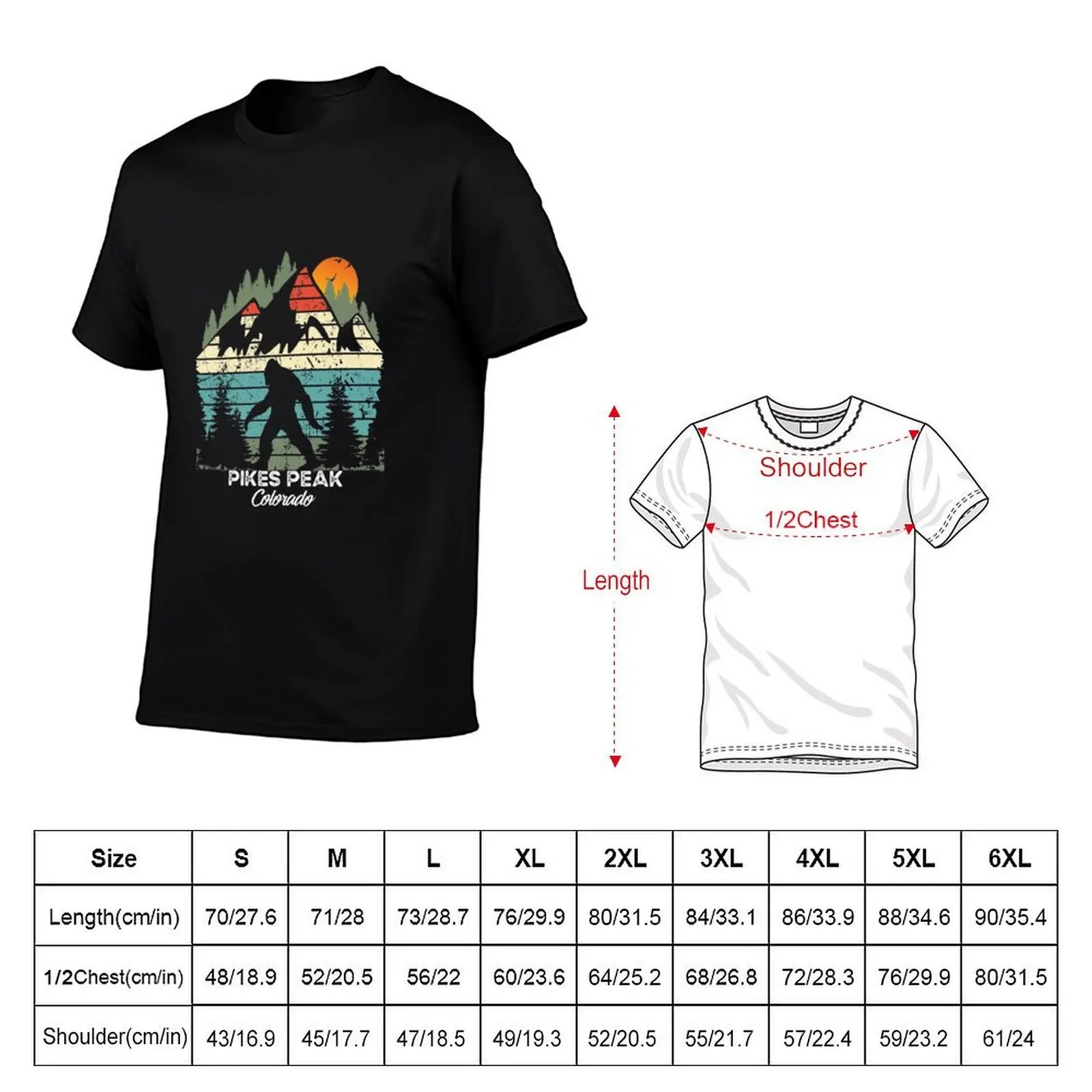Vintage Pikes Peak Colorado National Park Retro 80's Premium T-Shirt topping Blouse mens clothing