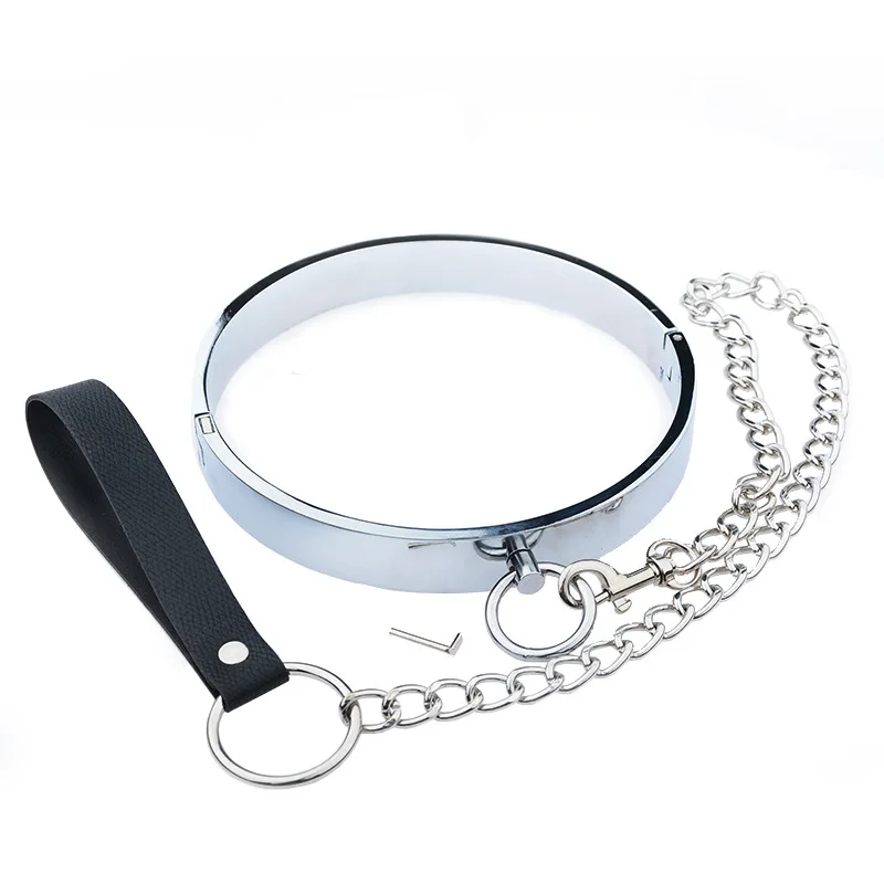 Flirting Role Play Adults Games To Sex Restraints Slave Bondage Collar Metal Chain For Fetish Bdsm Couples