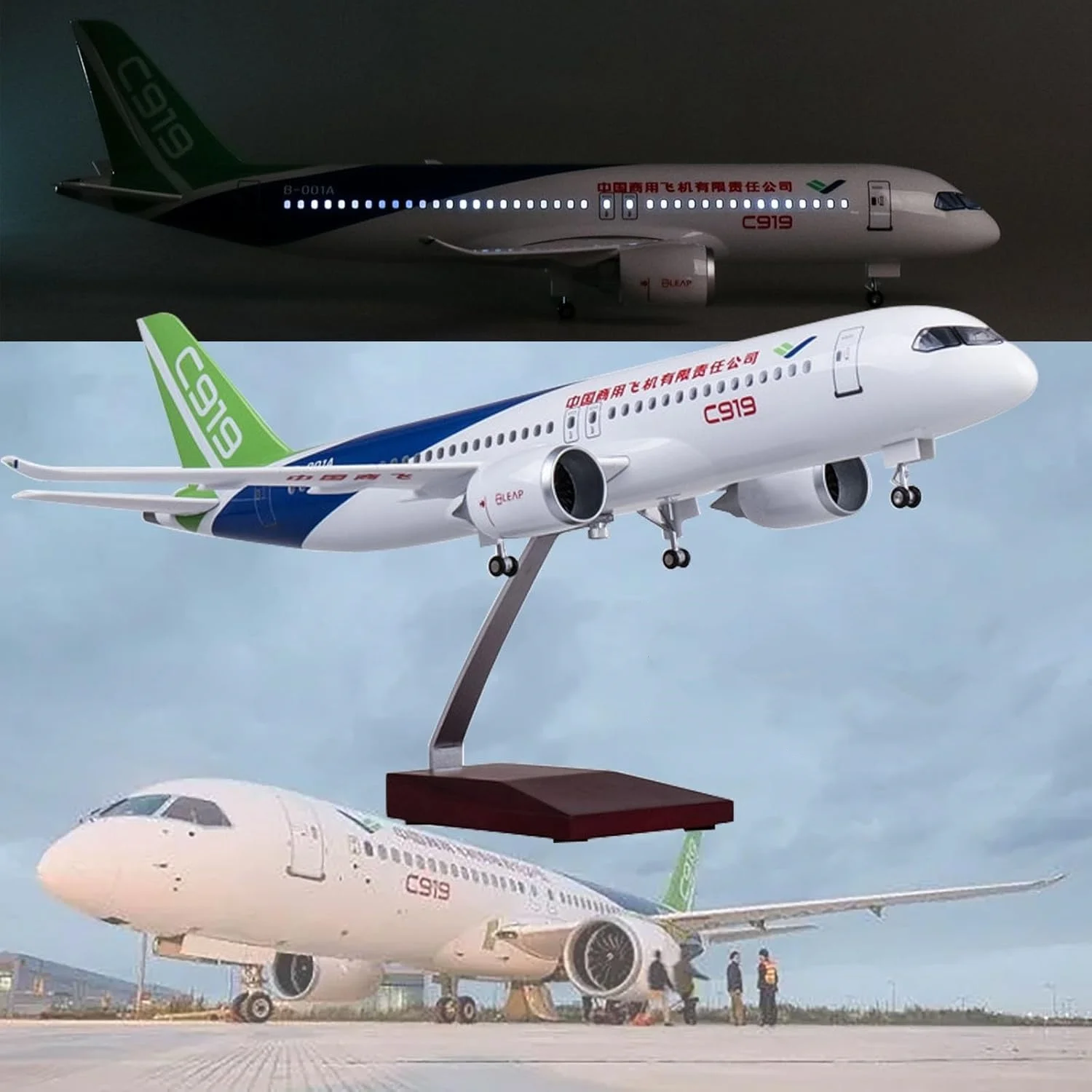 

1/82 scale plane COMAC C919 Diecast Resin Plane Model Rolling Wheels Static Display Gift for Aviation Fans and Collectors