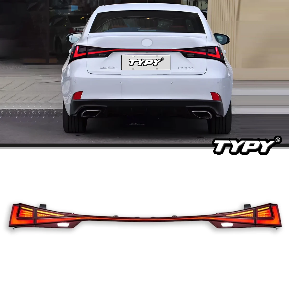 

Applicable 13-19 Lexus IS Through Taillight Assembly Modified LED Running Lights Water Flow Steering Light Brake