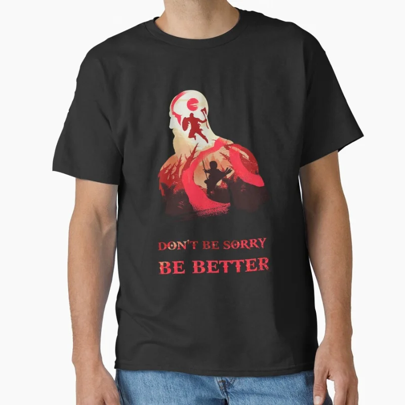

Be better boy 80s video game series God of war Kratos The warrior of gods Norse mythology Sparta T-shirt large size Tops