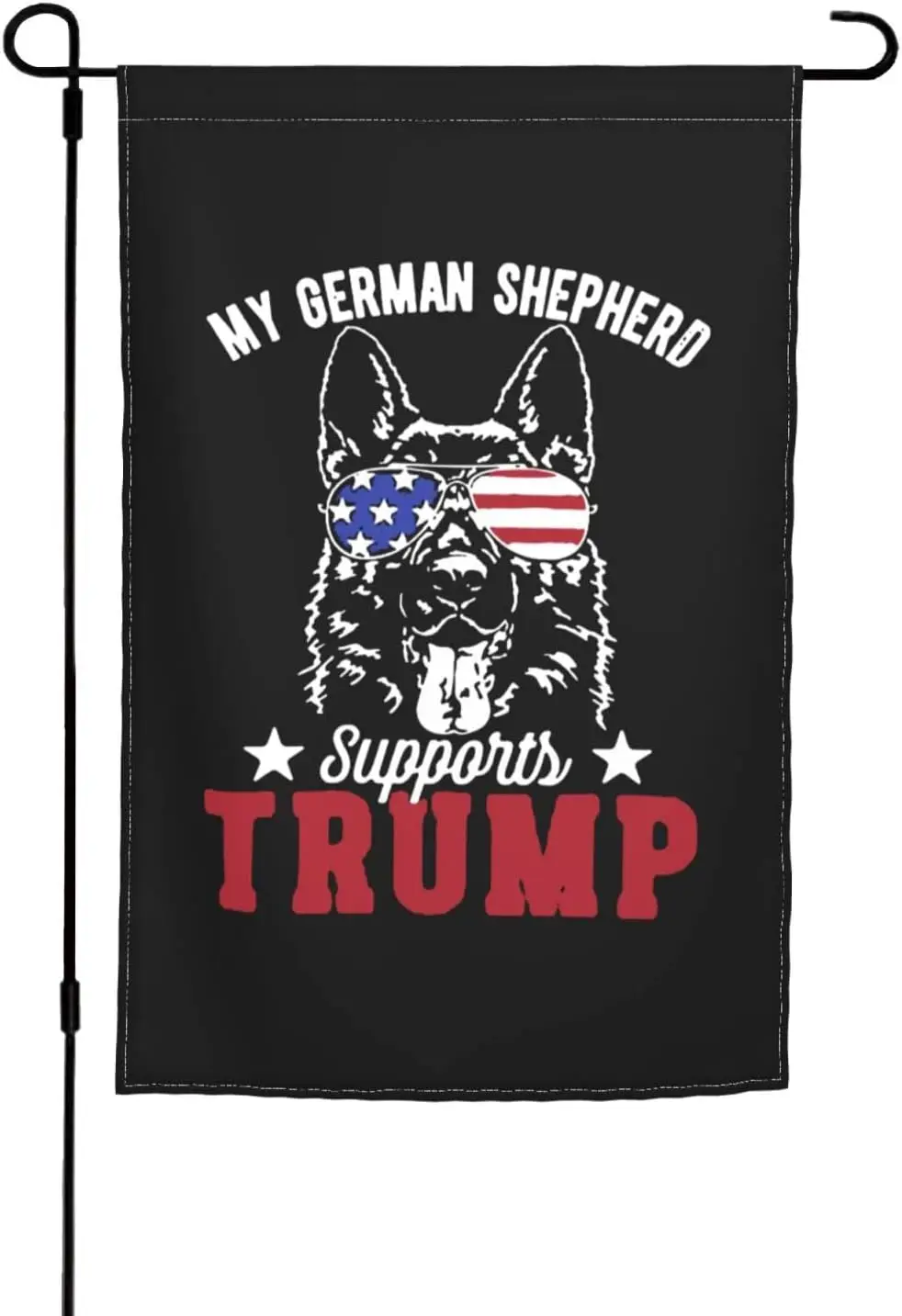 My German Shepherd Supports Trump 12x18 Inch, Double Sided Outdoor Yard Garden Flag for Wedding Party House Home Decor, As Pic