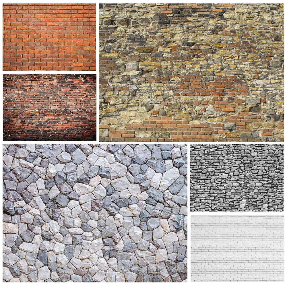 

MOON.QG Worn Brick Wall Custom Backdrop Colorful Background Photographs Family Portrait Party Decoration Photozone Photobooth