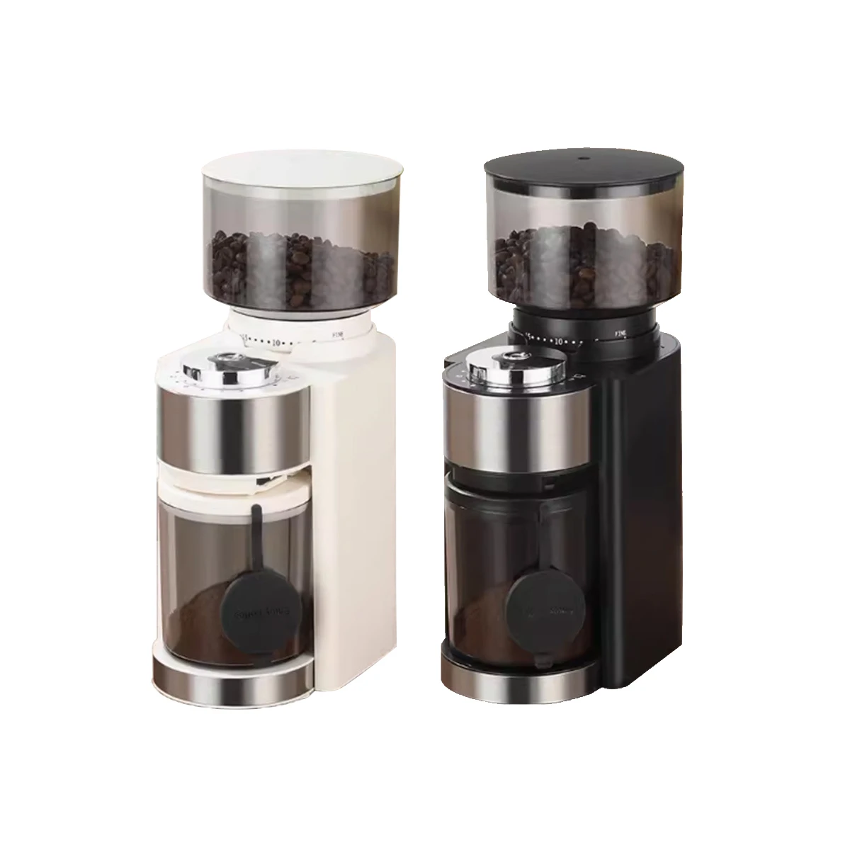 

Электрическая кофемолка, автоматическая кофемолка с ЧПУ из нержавеющей стали с плоскими заусенцами, коническая кофемолка для кофейных зерен, регулируемая 25 настроек для 2-12 чашек