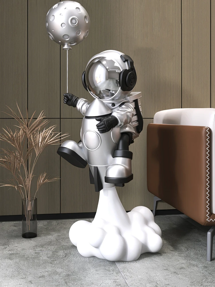 Balloon Astronaut Sculptures 95CM Large Floor Ornaments Home Decor Statue Living Room TV Cabinet Decoration Accessories Figurine