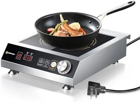 

Commercial 3500W Induction Cooktop 220V – Portable 9 Power Levels, Dual Cooling, IPX4 Waterproof