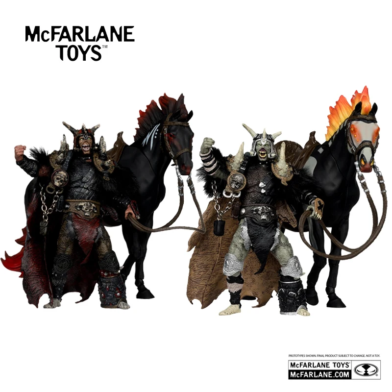 McFarlane Toys Bloodaxe con caballo (Spawn: The Dark Ages) Figura de acción de 7 pulgadas, paquete de 2, modelo de muñeca, coleccionable digital