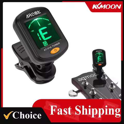 AROMA AT-01A Professional Guitar Tuner Rotatable Clip-on Tuner LCD Display for Chromatic guitar accessories Bass Ukulele Violin
