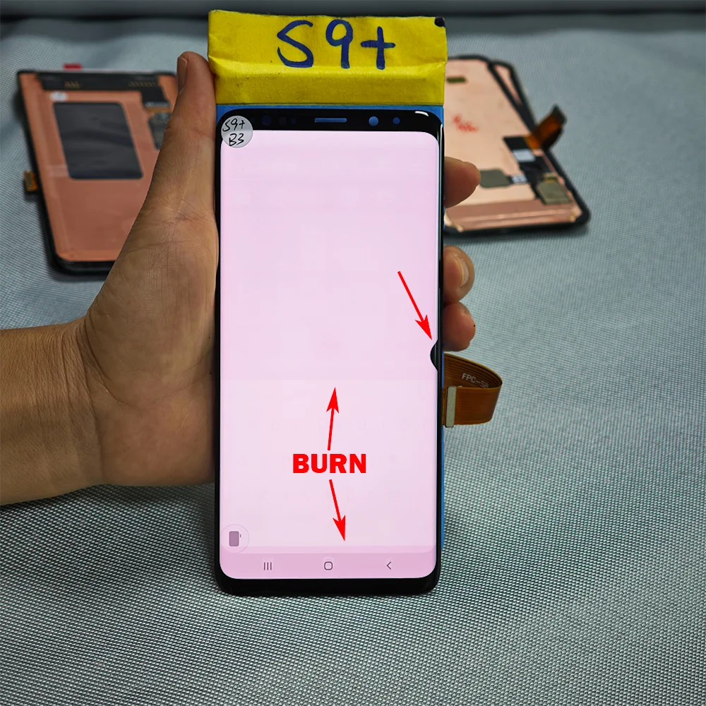 S9P Pulled Parts Super AMOLED Screen For Samsung Galaxy S9 Plus G965 Defective Display With Dot Line Burn In Tested Replacement image 5