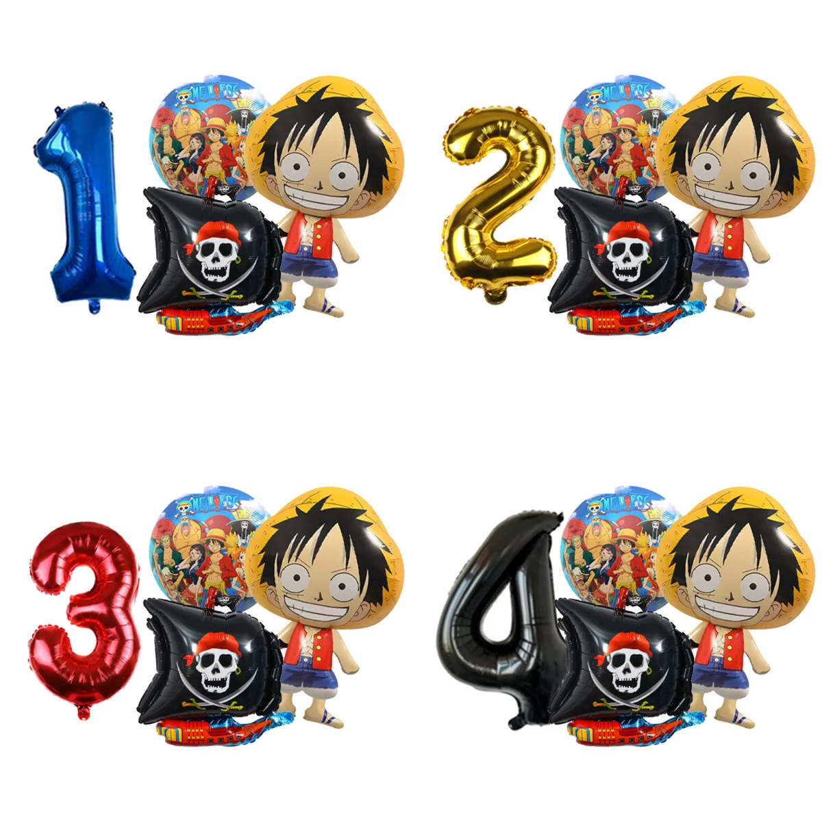 One Piece Charakter Folienballons Luffy Tony Chopper Heliumballons Kindergeburtstag Party Dekorationen Partyzubehör Spielzeug