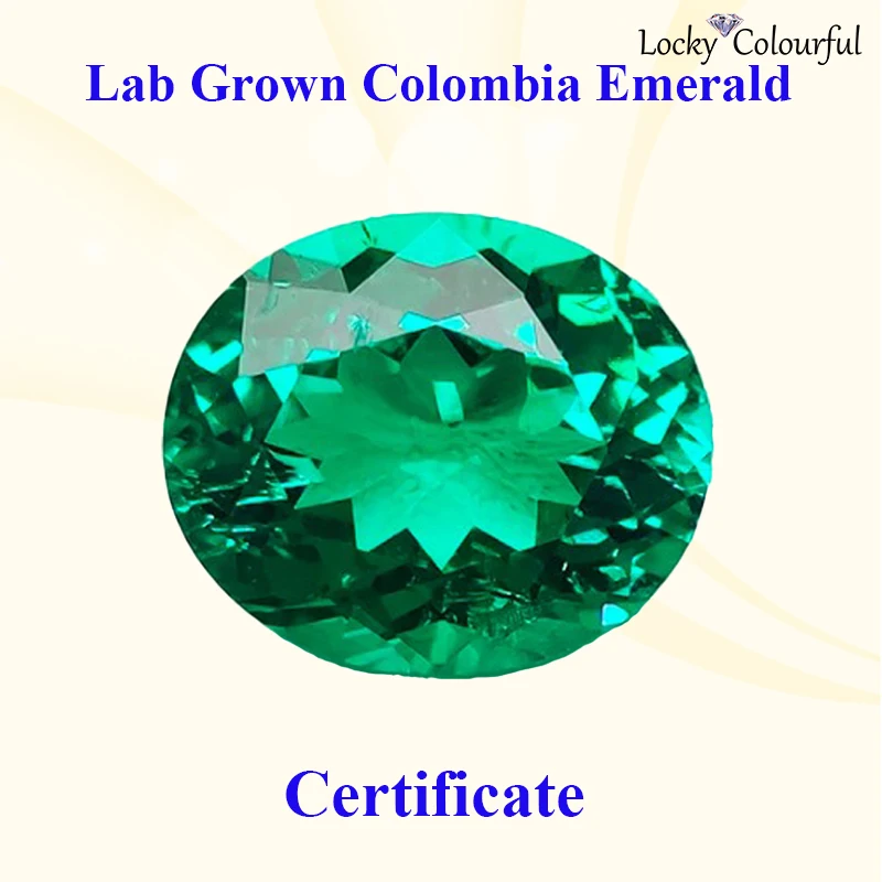 Lab Grown Columbian Emeralds Top Quality Oval Shape Charms Selectable AGL Certificate for Diy Jewelry Making Bracelet Material