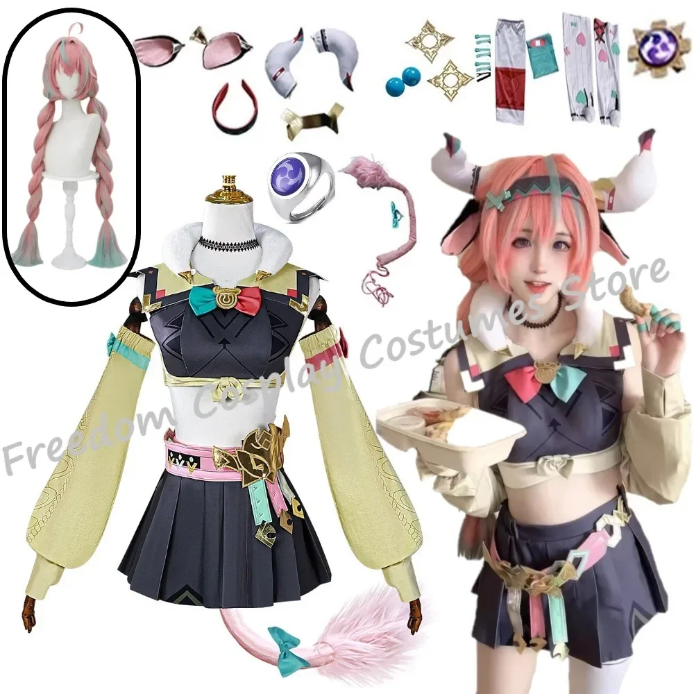 

Varesa Cosplay Game Genshin Impact Costume Outfit Cosplay Dress Carnival Halloween Comic Animation Party Clothing Wig Props Suit