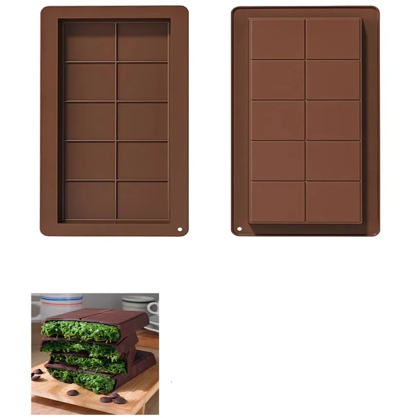 Chocolate Mold Rectangular Silicone Mold Food Grade Silicone DIY Hand Sandwich Homemade Tool Baking Supplies Candy Making