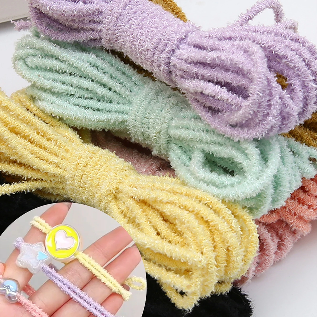 5Meters/bag 3mm Elastic Thread String Cord Strap for Hair Tie Making DIY Handmade Jewelry Findings Accessories, 8 colors choices