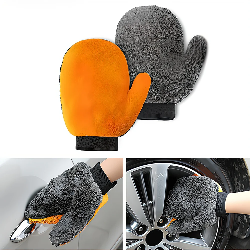 1PCS Cleaning Artifact Two-sided Coral Velvet Car Wash Glove Bear Paw Beauty Thumb Home  Product Bicycle Tire Paint Sponge Brush