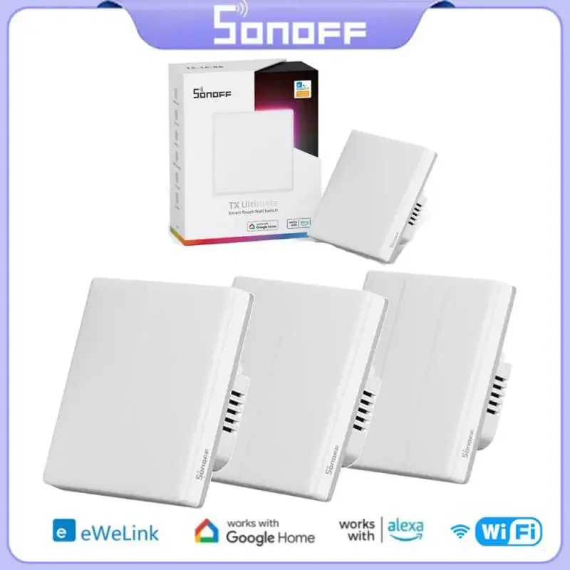 

Сенсорный настенный выключатель SONOFF T5 US 120 с поддержкой Wi-Fi