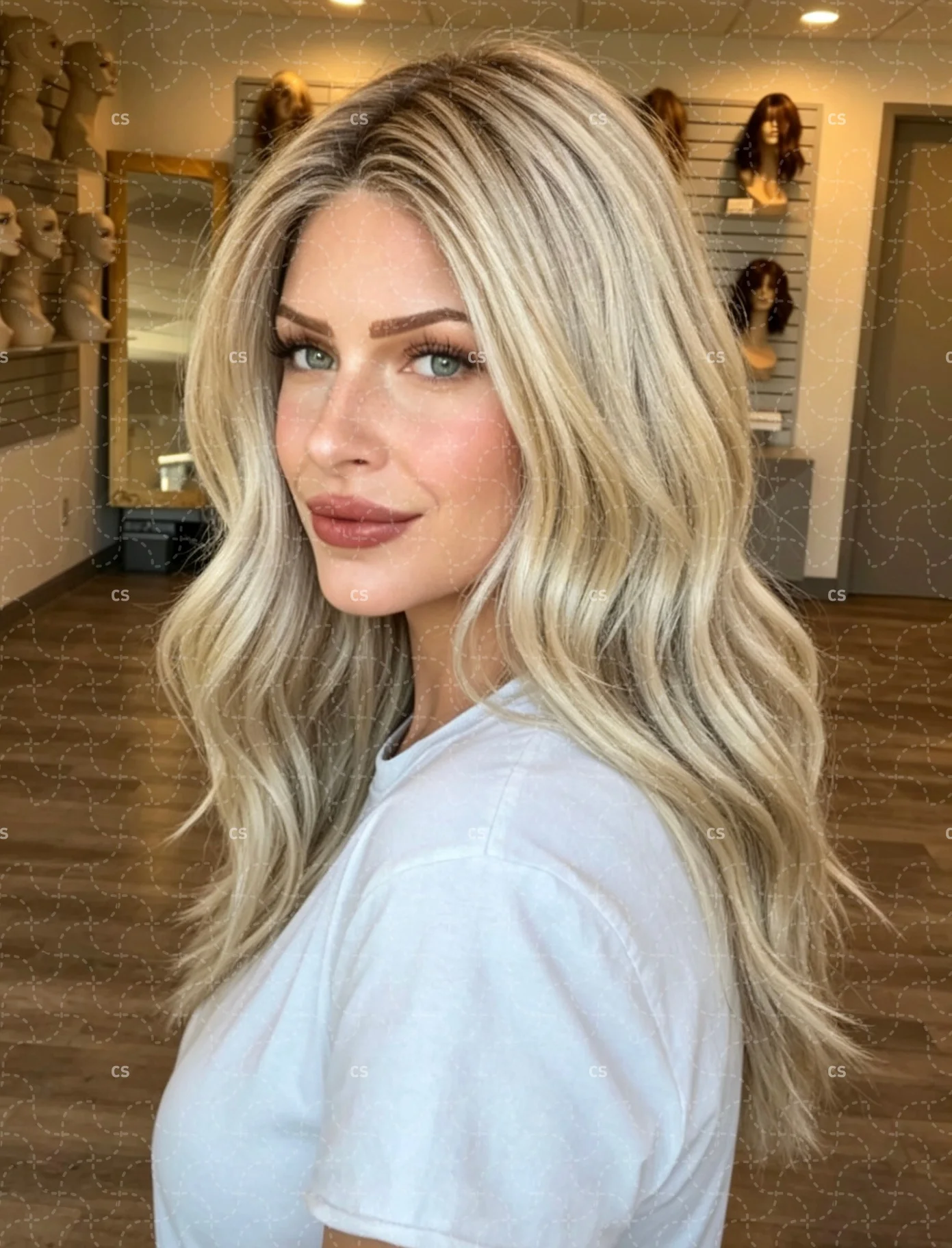 18inch Glueless Highlighted Blond Wig 150 Density Body Wave 13x4 Lace Frontal with Baby Hair Pre-Plucked Soft 100% Human Hair view 3