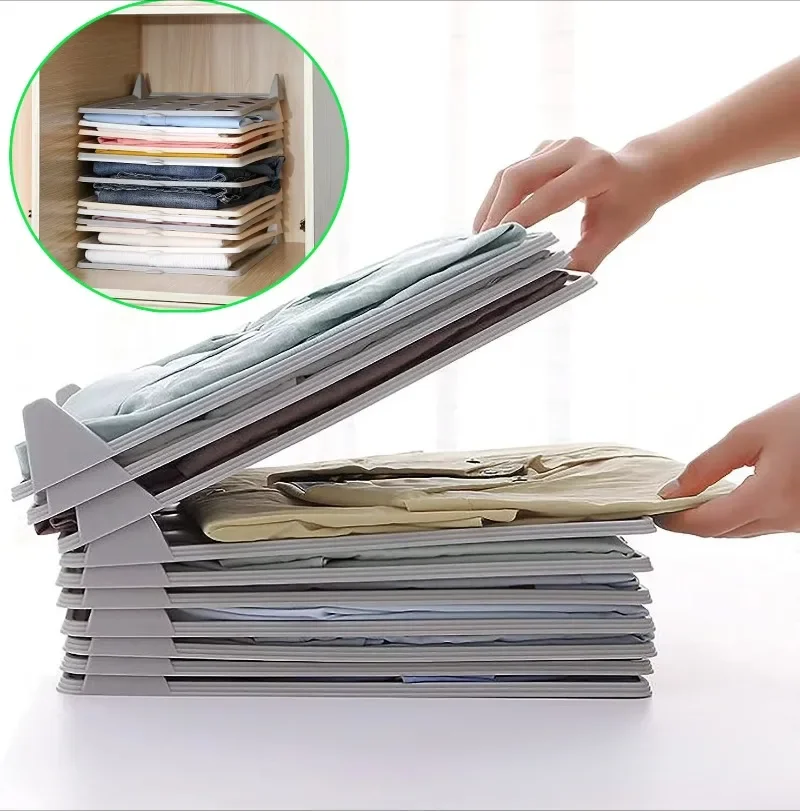 1/5pcs Shirt Organizer T Shirt Folder Board Clothing Lazy Folding Board Dividers Stackable Multi-Functional Wardrobe Storage