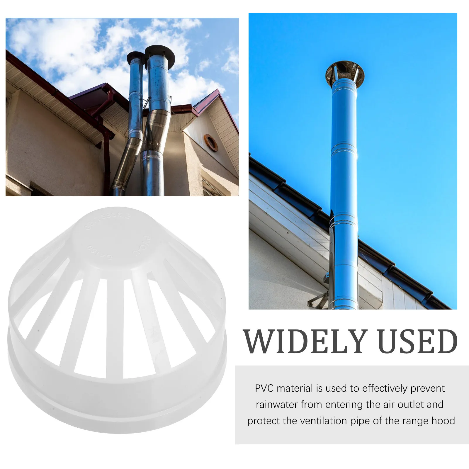 PVC Air Vent Cap Rainproof Chimney Exhaust Outdoor Exhaust Vent Cover Range Hood Chimney Accessory Smoke Funnel Cover