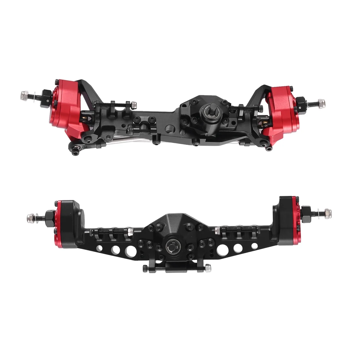 New Metal Integrated AR45 Portal Axle for Axial SCX10 III AXI03007 1/10 RC Crawler Car Upgrades Parts,Black+Red