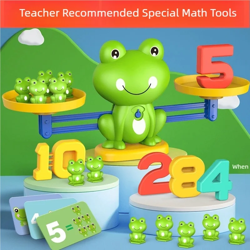 Popular Upgraded Version of the Frog Scale Math Toy, Suitable for Ages 3 and Above, Visual Weight Counting Scale Set, Montessori Preschool Arithmetic Board Game, Educational Toy Free from Electronic Screens, Children's Birthday Gift for New Year's Day, Valentine's Day, St. Patrick's Day, Easter, Mother's Day, Father's Day, Independence Day, Back-To-School Season, Halloween, Black Friday, Cyber Monday, Christmas, New Year's Eve, Children's Birthday Party Season, Family Education Season