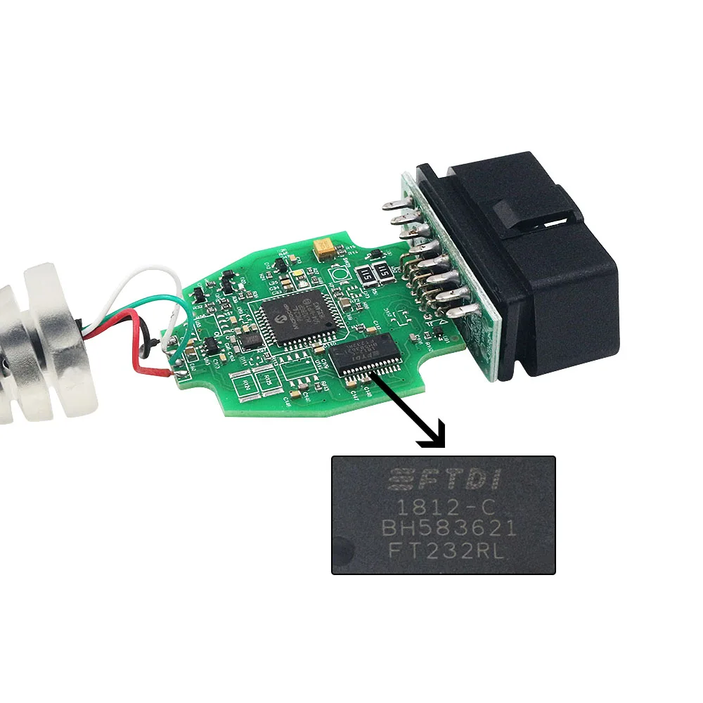 V2.3.8 FORS ELS27 funciona con ELM327 y J2534 Pss-Thru Green PCB PIC24HJ128GP + Chip FTDI OBD2, Cable de diagnóstico multilenguaje