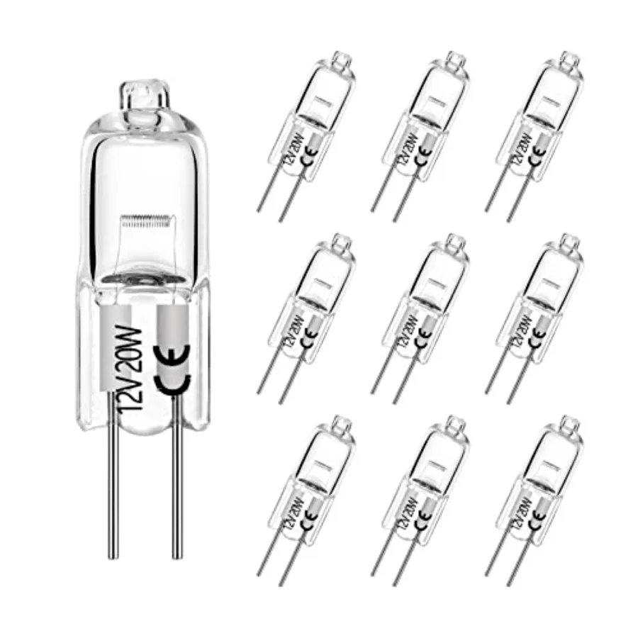G4 Halogen T3 20 Watt 280lm G4 Bi-Pin Bulb AC/DC12 Volt for Under Cabinet Puck Light, Chandeliers, Track Lighting, 20W 12V Warm