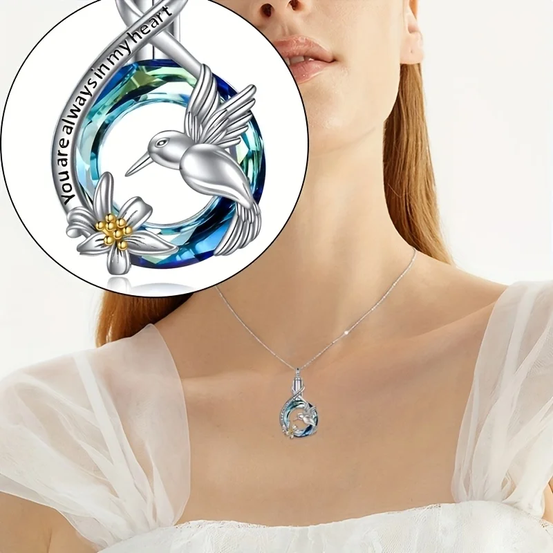 1PCS Kolibri Urne Halskette für Urne Asche für Frauen Niedlichen Tier Feuerbestattung Schmuck Erinnerung Geschenk für Weihnachten – Detail 4