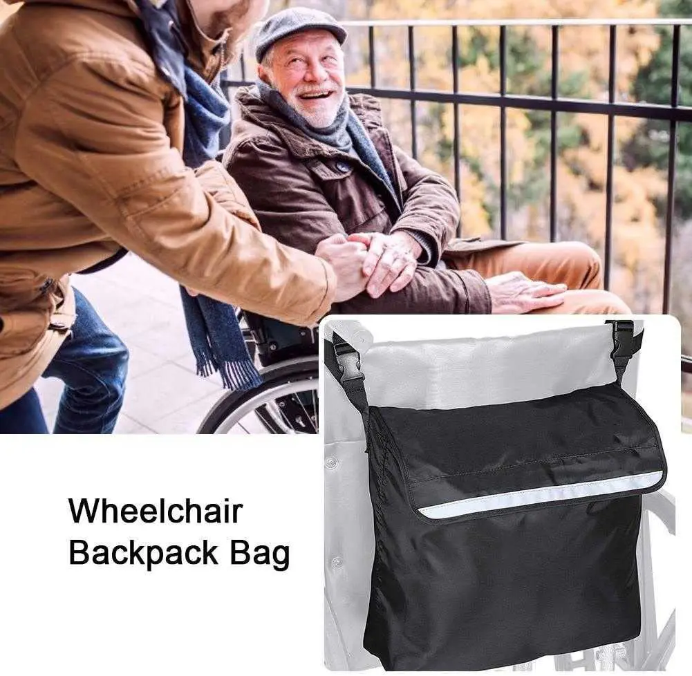 Waterproof Multi-Pocket Wheelchair Rear Storage Bag Stroller Storage Hanging Bag Electric Wheelchair Rear Walker Hanging Bag