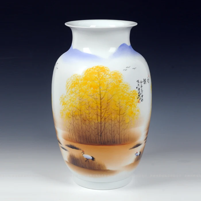 Jingdezhen Ceramic Modern Chinese Hand-painted Vase, Home Decoration Crafts