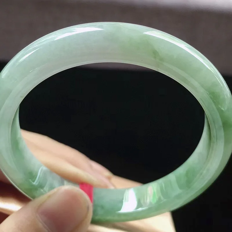 Factory Wholesale Myanmar Natural Emerald a Goods Floating Flower Ring Jade Bracelet