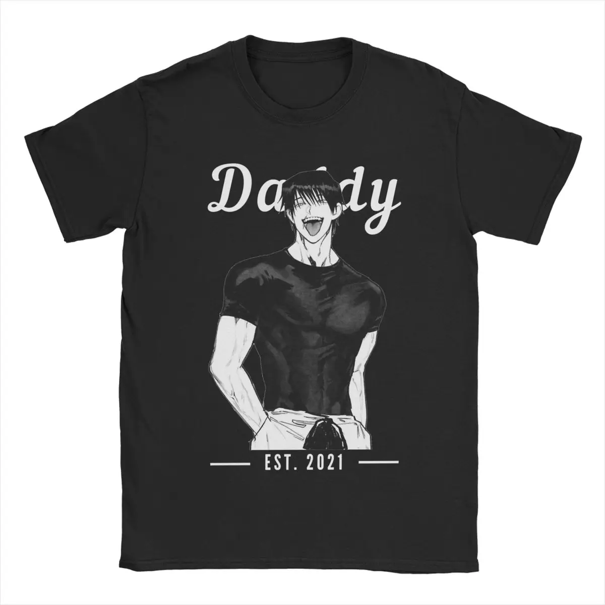 Daddy Toji Fushiguro Anime T Shirt Men's 100% Cotton Fashion for Male T-Shirts Crewneck Tees Short Sleeve Tops Plus Size