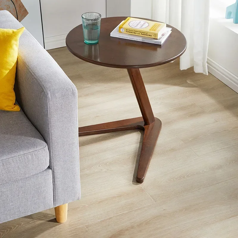 Multi-functional Solid wood small coffee table household living room small round table sofa edge table