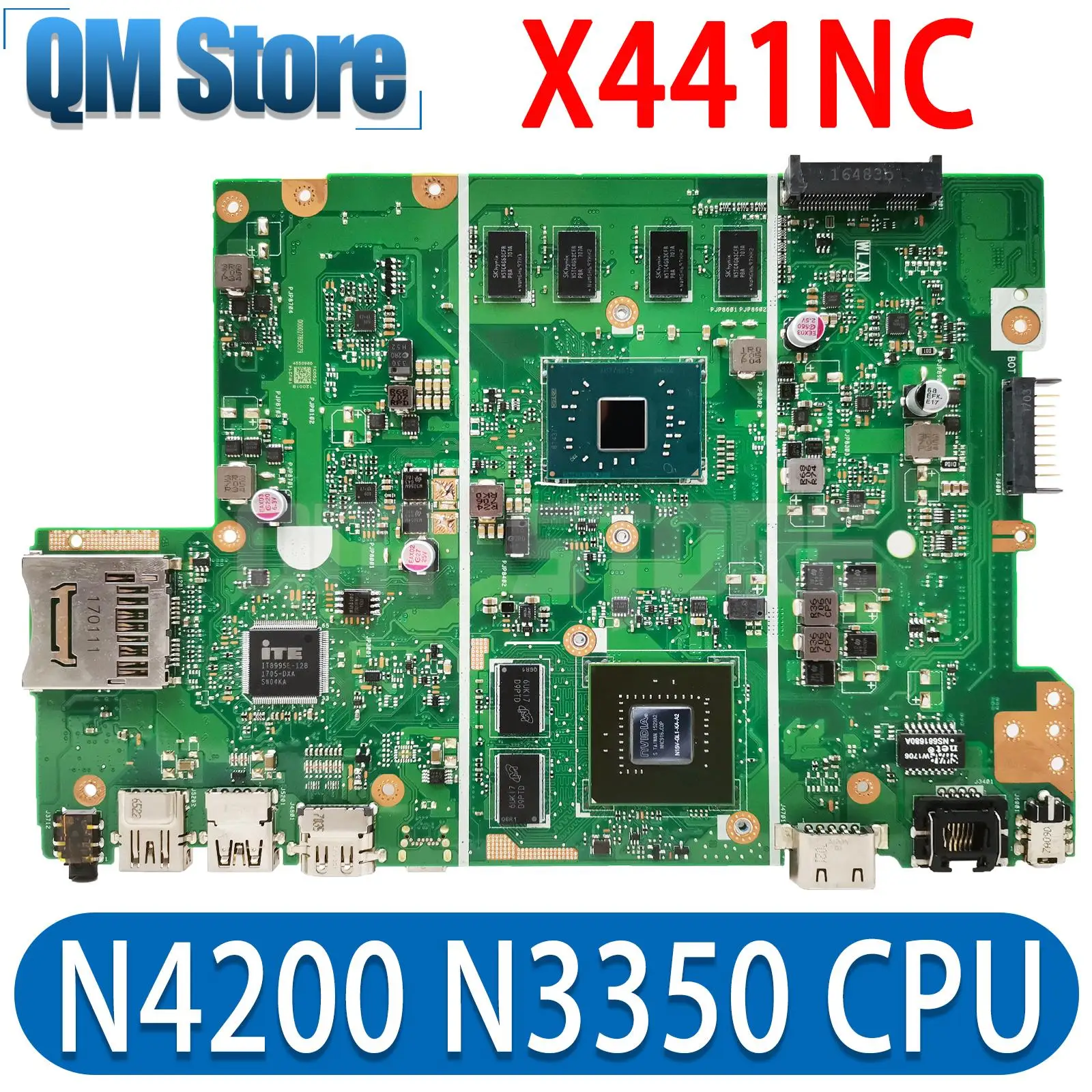 

X441NC Mainboard For ASUS F441N X441N A441N K441N X441NA Notebook Motherboard 2G/4G RAM N4200 N3350 N3450 CPU GT810 UMA GPU