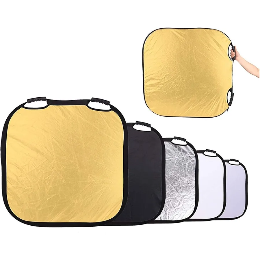 

Selens 32 Inch Photography Reflector with Handle 5 in 1 Collapsible Square Reflectors for Photo Studio Video Outdoor Accessorie