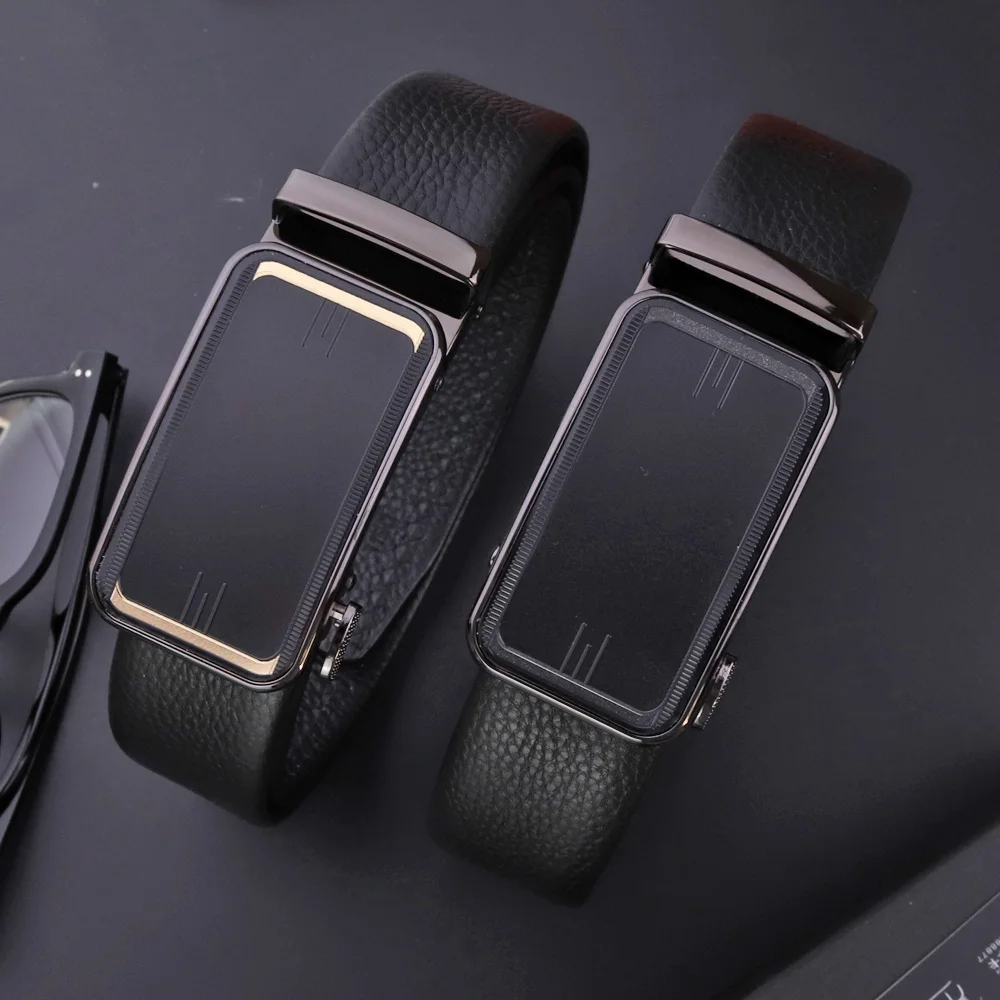 

Belts Men width 3.5cm Luxury Brand Designer Fashion Automatic Buckle Genuine Leather Men's Jeans High Quality Waist Male Strap