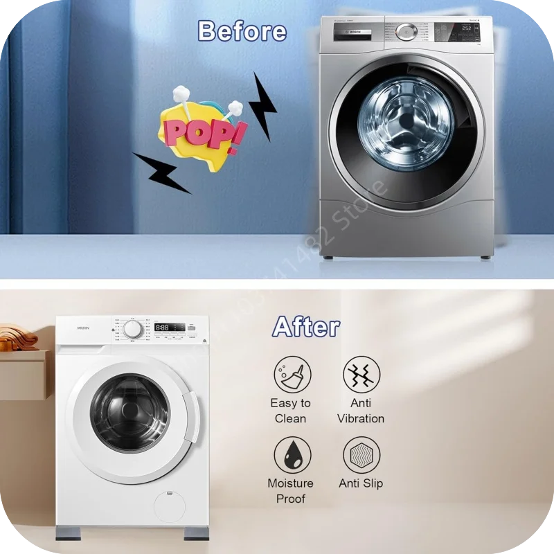 4Pcs Washing Machine Anti Vibration Foot Mat Universal Enhanced Refrigerator Furniture Foot Anti-Skid Kit Furniture Foot Pads